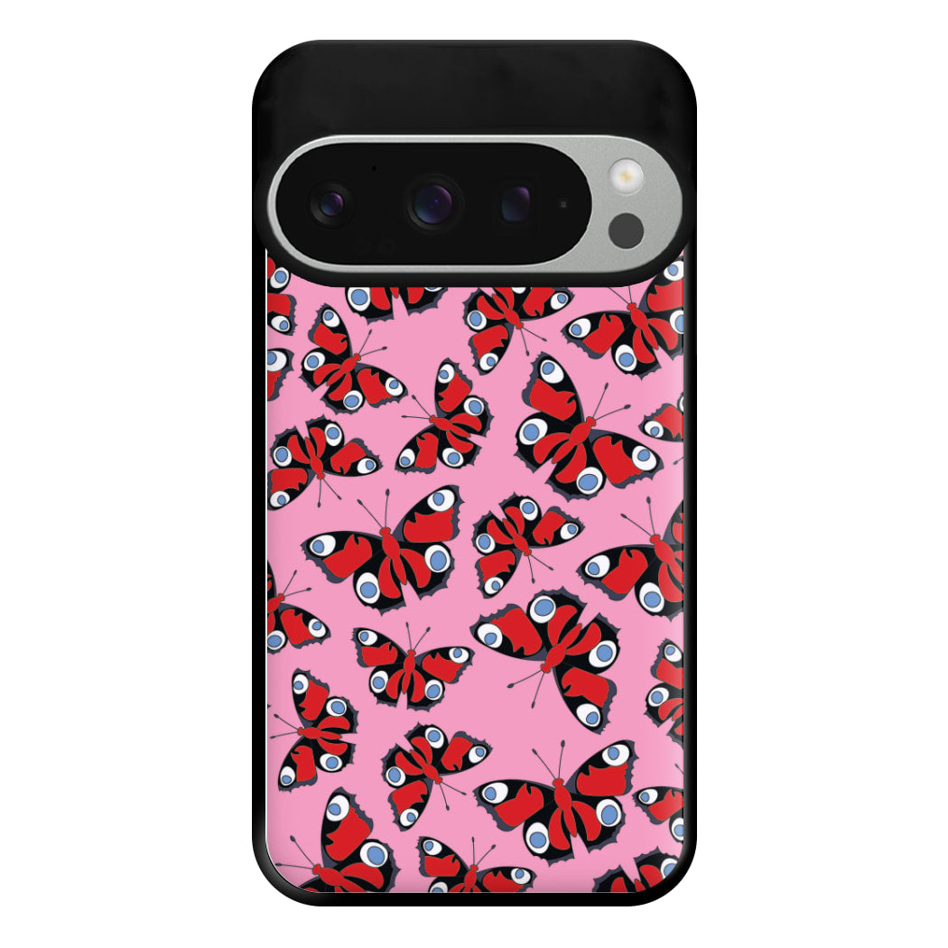 Red Butterfly - Butterfly Patterns Phone Case for Google Pixel 9 Pro XL