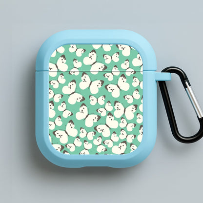 White Butterfly - Butterfly Patterns Blue AirPods Case