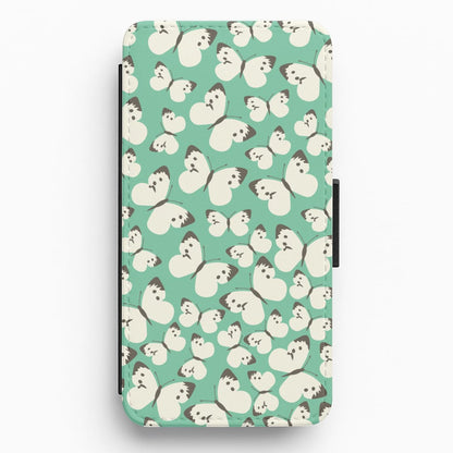White Butterfly - Butterfly Patterns Flip / Wallet Phone Case