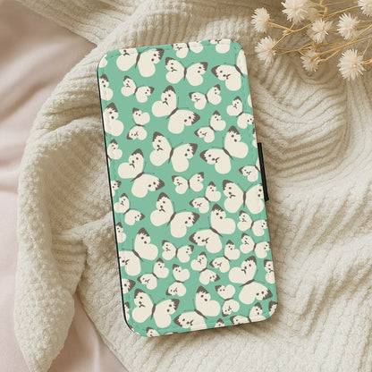 White Butterfly - Butterfly Patterns Wallet Phone Case