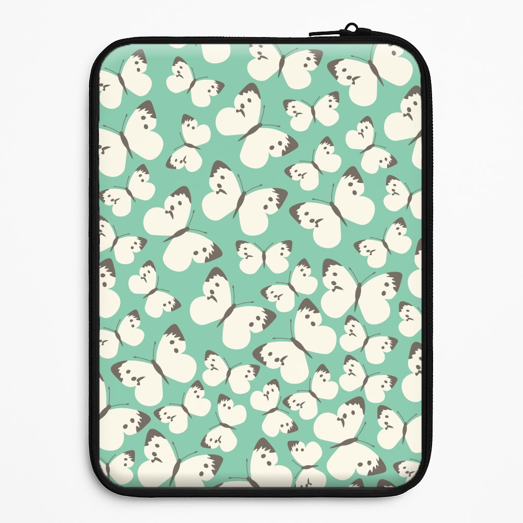 White Butterfly - Butterfly Patterns Laptop Sleeve