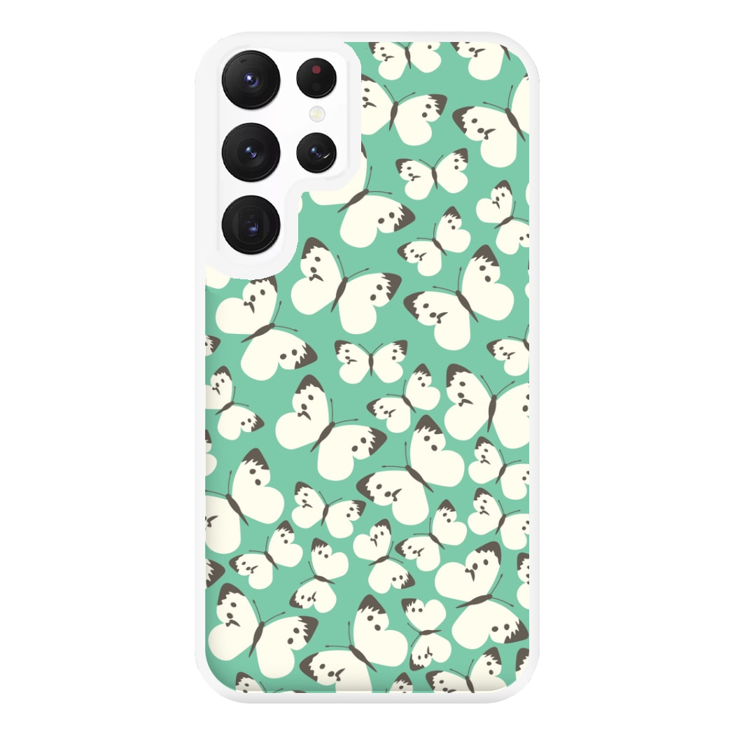 White Butterfly - Butterfly Patterns Phone Case for Galaxy S22 Ultra