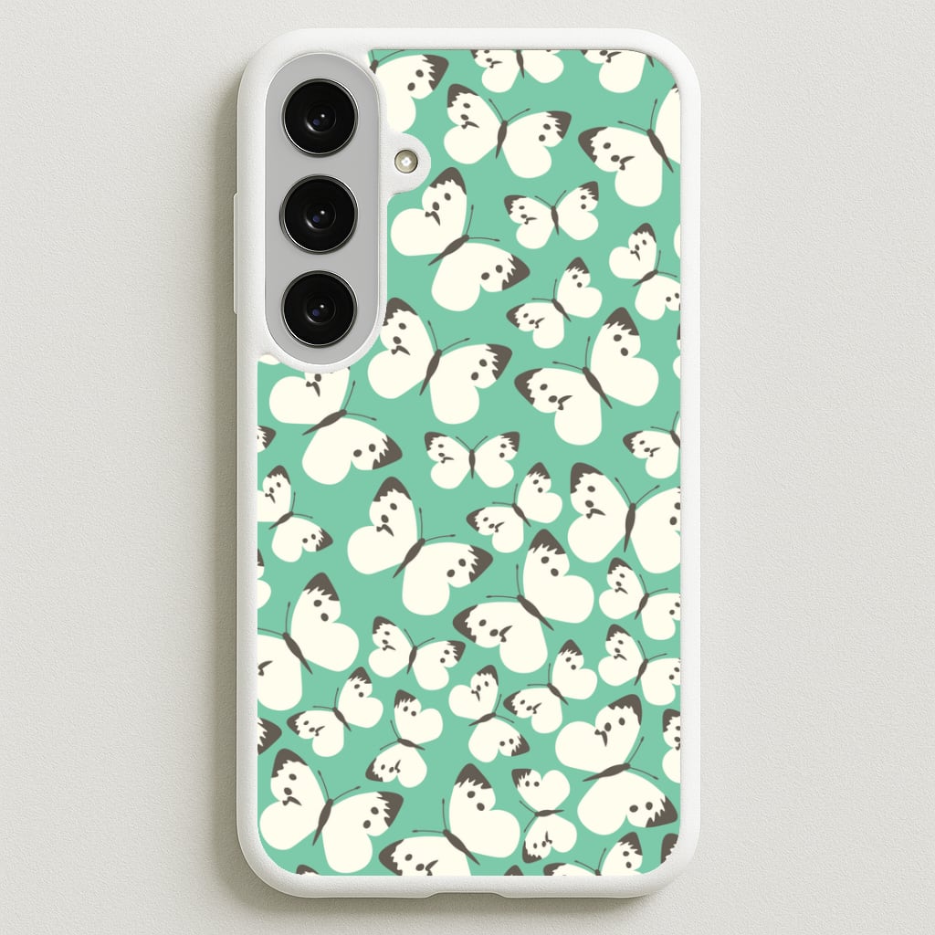 White Butterfly - Butterfly Patterns Phone Case for Galaxy S25FE
