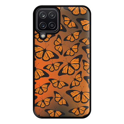 Orange Gradient Butterfly - Butterfly Patterns Phone Case for Galaxy A12