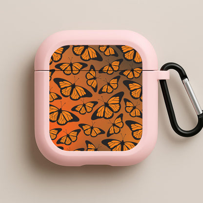 Orange Gradient Butterfly - Butterfly Patterns Pink AirPods Case