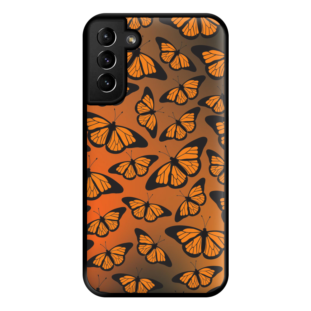 Orange Gradient Butterfly - Butterfly Patterns Phone Case for Galaxy S21 Plus