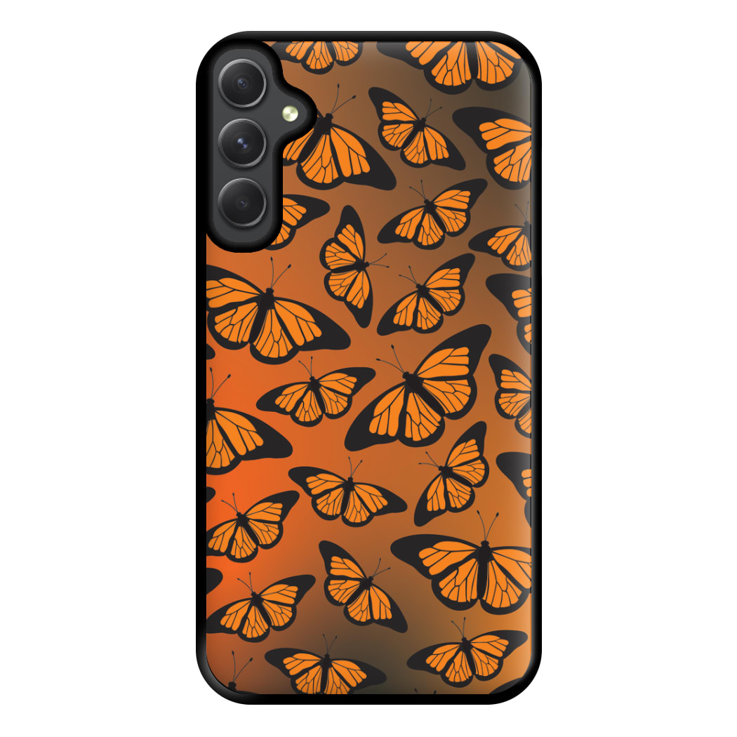 Orange Gradient Butterfly - Butterfly Patterns Phone Case for Galaxy A54