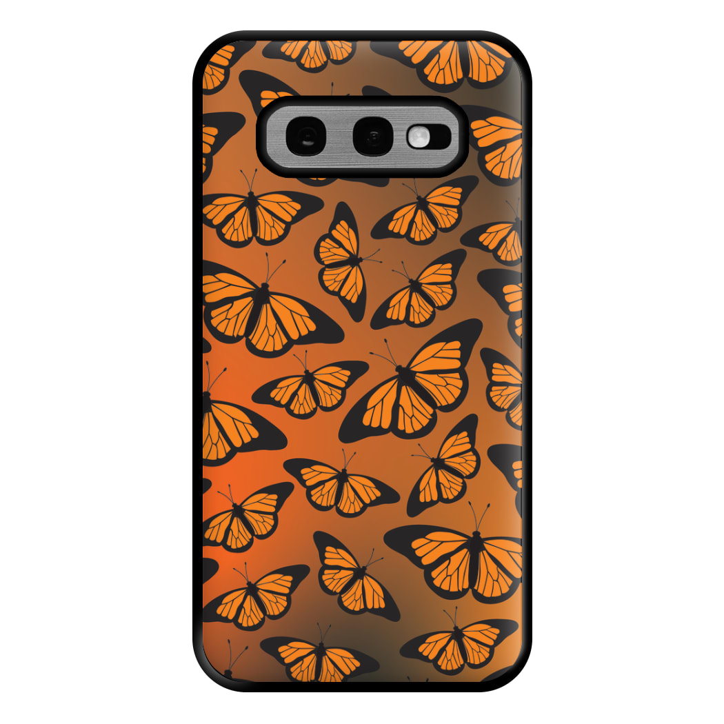 Orange Gradient Butterfly - Butterfly Patterns Phone Case for Galaxy S10e