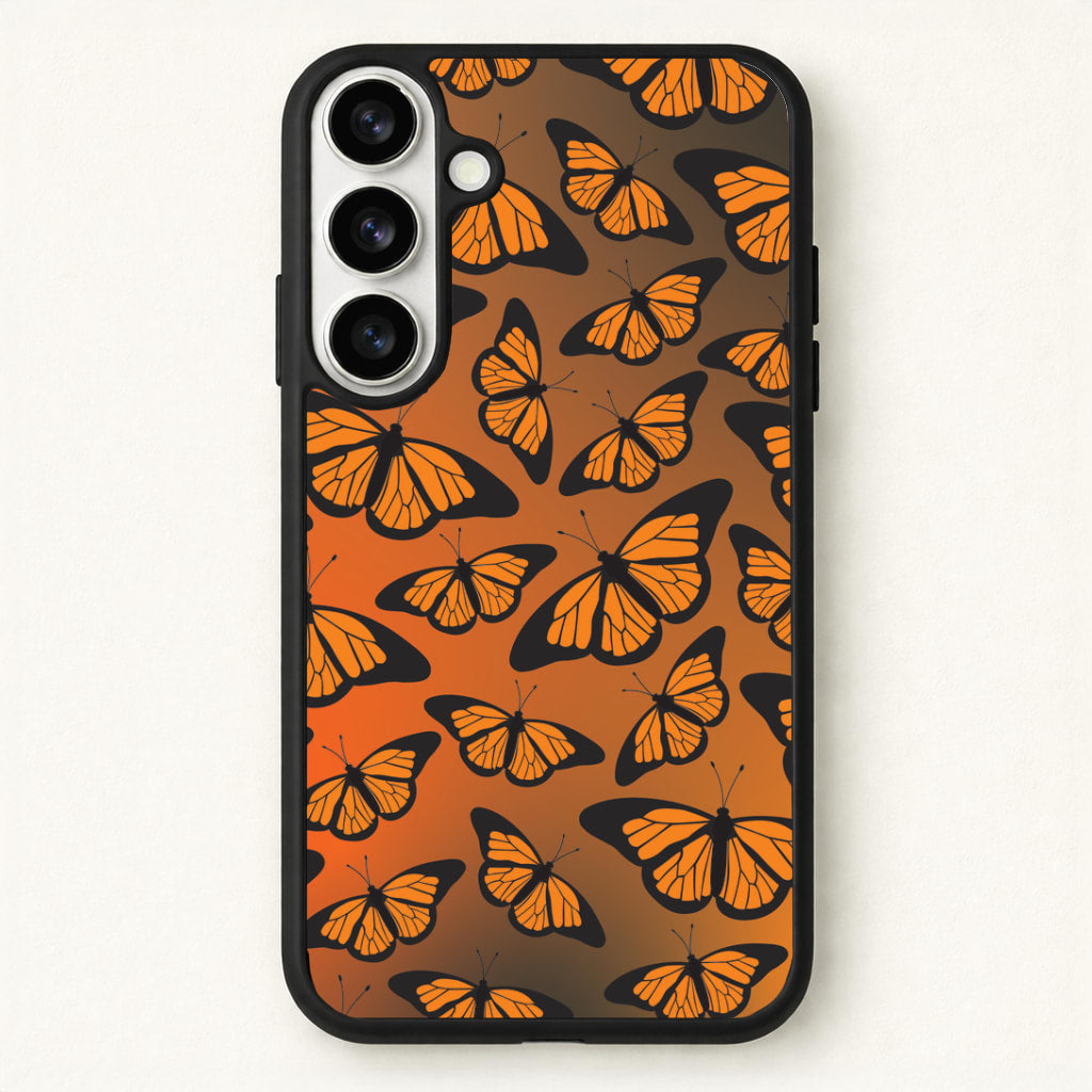 Orange Gradient Butterfly - Butterfly Patterns Phone Case for Galaxy S26 Plus