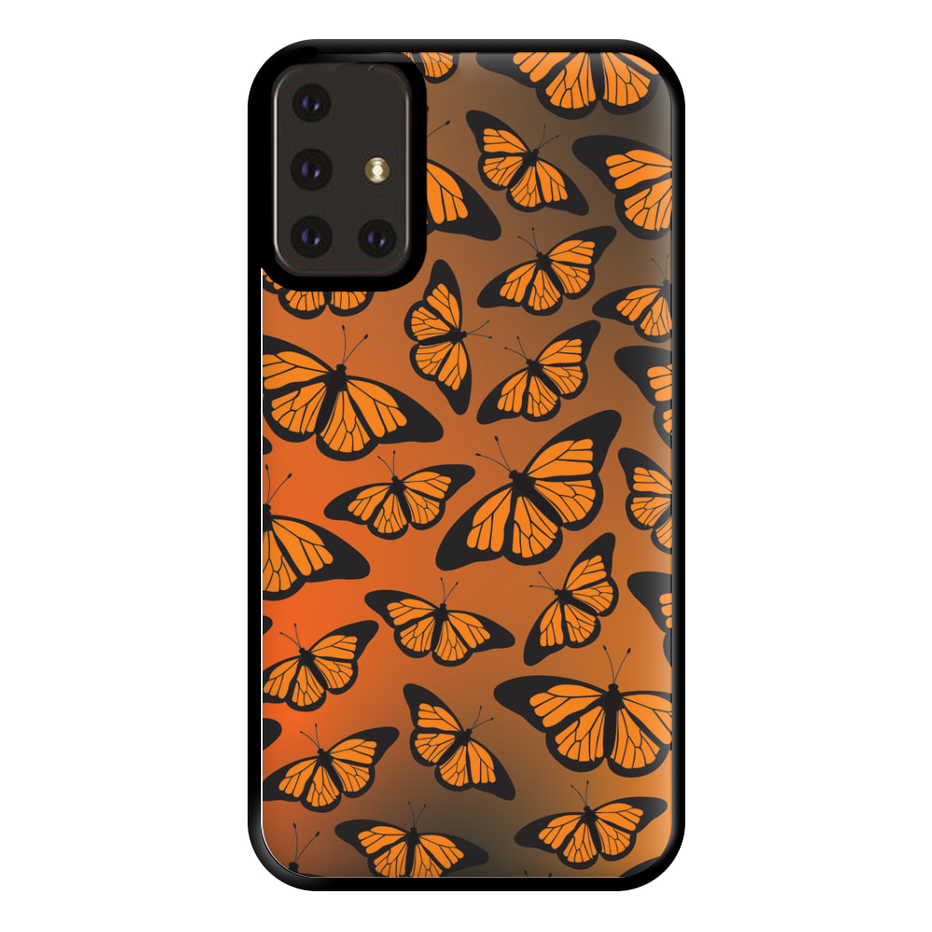 Orange Gradient Butterfly - Butterfly Patterns Phone Case for Galaxy A71