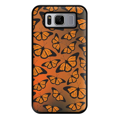 Orange Gradient Butterfly - Butterfly Patterns Phone Case for Galaxy S8 Plus