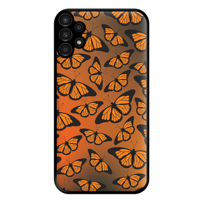 Orange Gradient Butterfly - Butterfly Patterns Phone Case for Galaxy A13