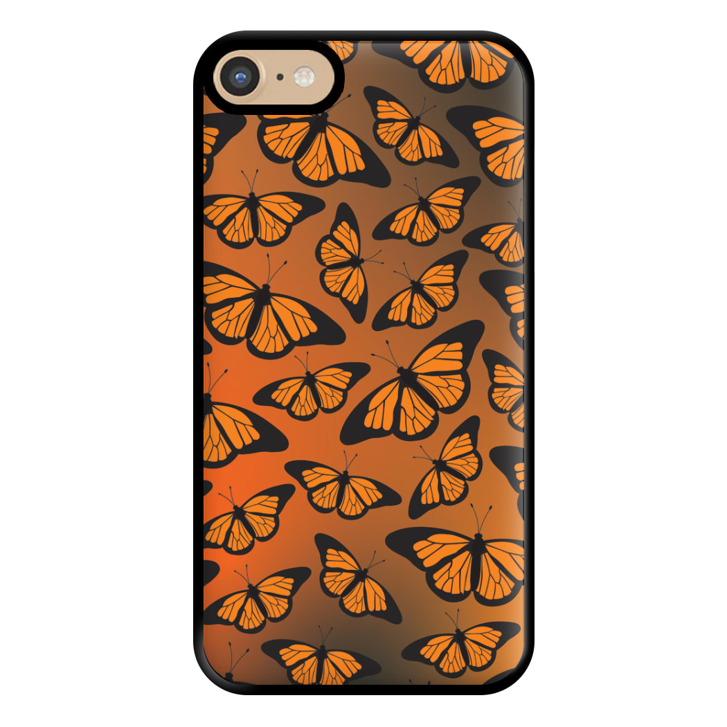 Orange Gradient Butterfly - Butterfly Patterns Phone Case for iPhone 6 / 7 / 8 / SE