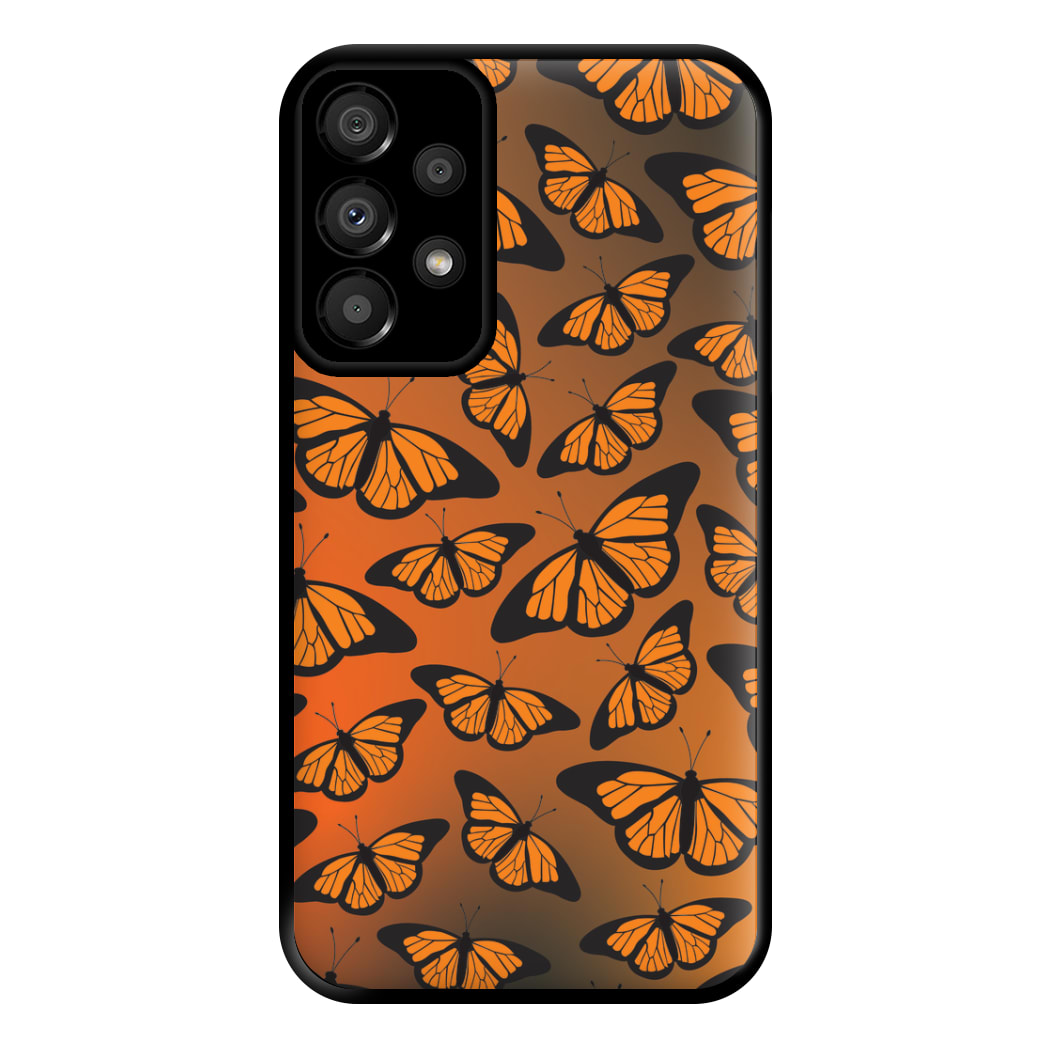 Orange Gradient Butterfly - Butterfly Patterns Phone Case for Galaxy A33