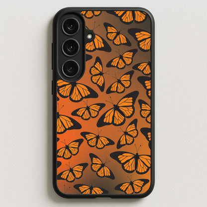 Orange Gradient Butterfly - Butterfly Patterns Phone Case for Galaxy S25FE