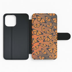 Orange Gradient Butterfly - Butterfly Patterns Flip Phone Case