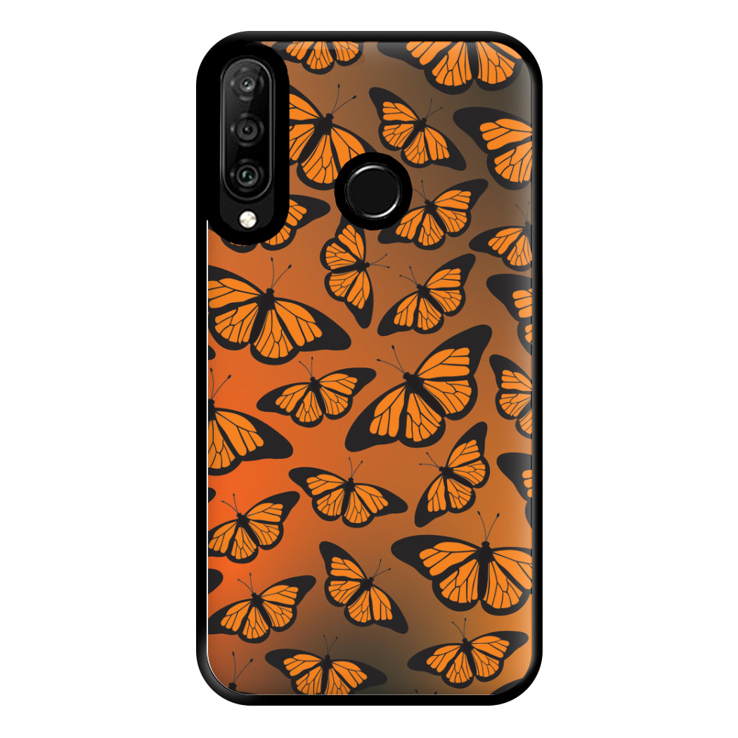 Orange Gradient Butterfly - Butterfly Patterns Phone Case for Huawei P30 Lite