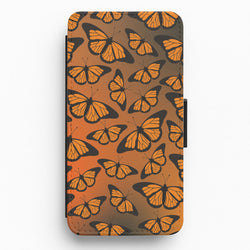 Orange Gradient Butterfly - Butterfly Patterns Flip / Wallet Phone Case