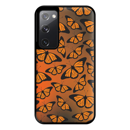 Orange Gradient Butterfly - Butterfly Patterns Phone Case for Galaxy S20FE