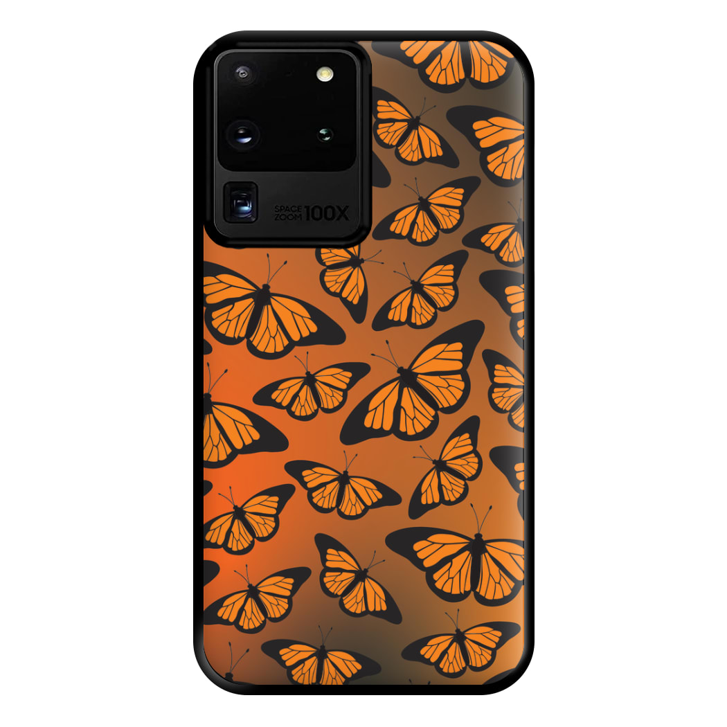 Orange Gradient Butterfly - Butterfly Patterns Phone Case for Galaxy S20 Ultra