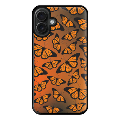 Orange Gradient Butterfly - Butterfly Patterns Phone Case for iPhone 16 Plus