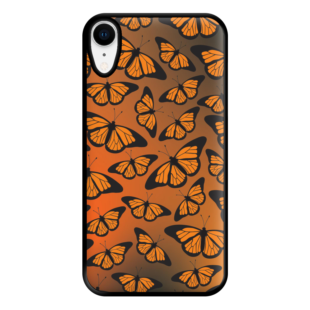 Orange Gradient Butterfly - Butterfly Patterns Phone Case for iPhone XR