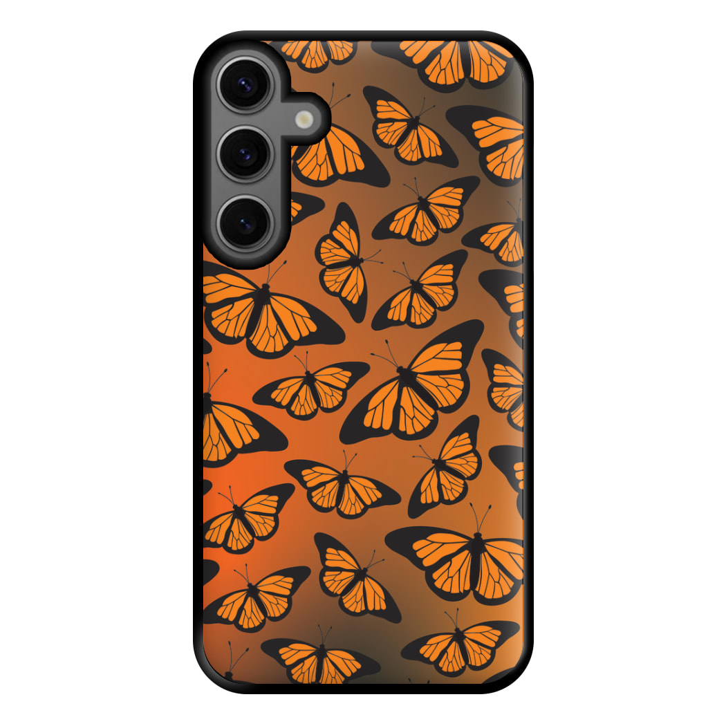 Orange Gradient Butterfly - Butterfly Patterns Phone Case for Galaxy S23FE