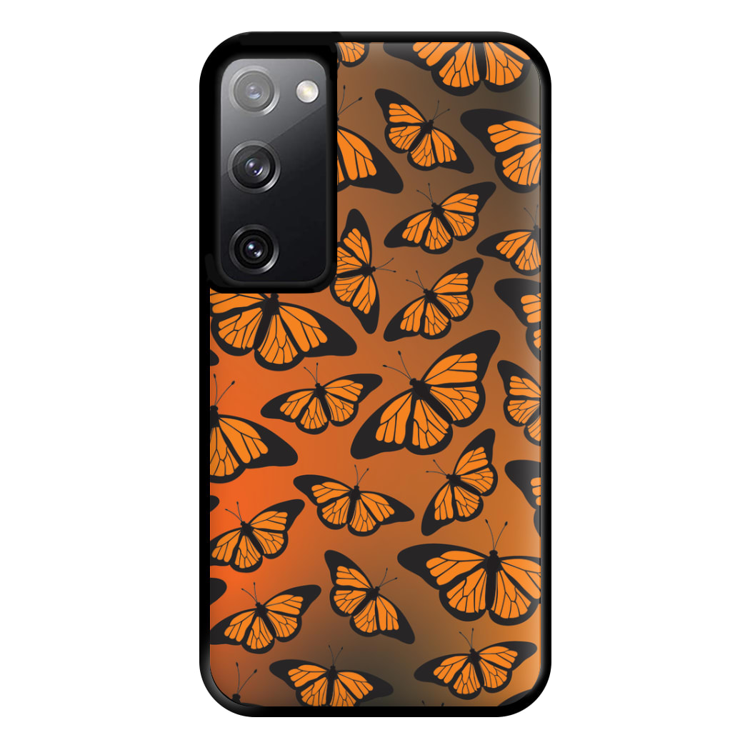 Orange Gradient Butterfly - Butterfly Patterns Phone Case for Galaxy S20