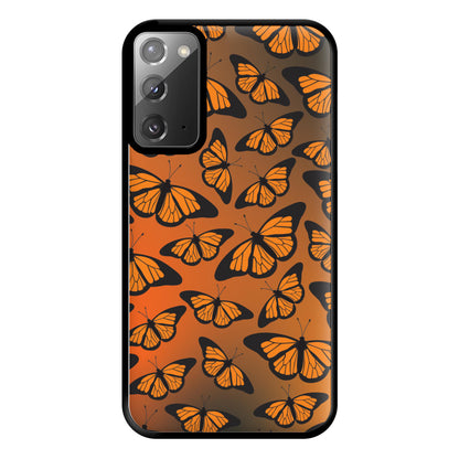 Orange Gradient Butterfly - Butterfly Patterns Phone Case for Galaxy Note 20 Ultra