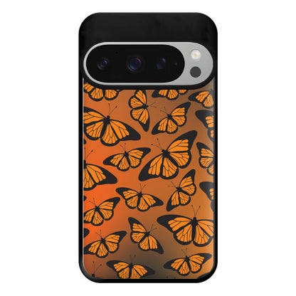 Orange Gradient Butterfly - Butterfly Patterns Phone Case for Google Pixel 9 Pro XL