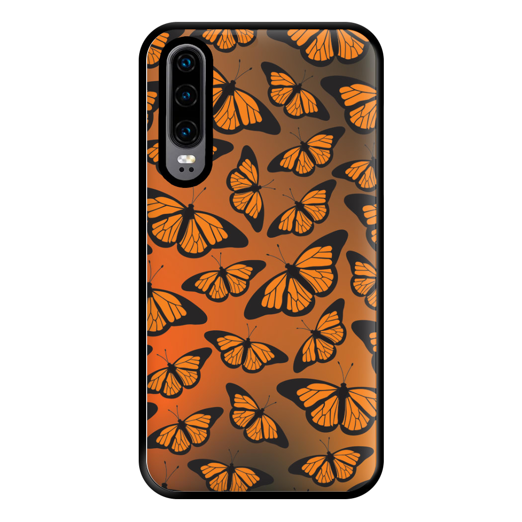 Orange Gradient Butterfly - Butterfly Patterns Phone Case for Huawei P30