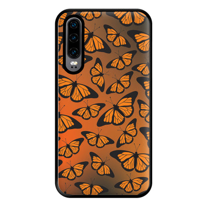 Orange Gradient Butterfly - Butterfly Patterns Phone Case for Huawei P30