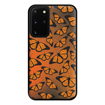 Orange Gradient Butterfly - Butterfly Patterns Phone Case for Galaxy S20 Plus