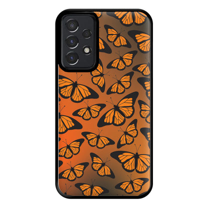 Orange Gradient Butterfly - Butterfly Patterns Phone Case for Galaxy A52 / A52s