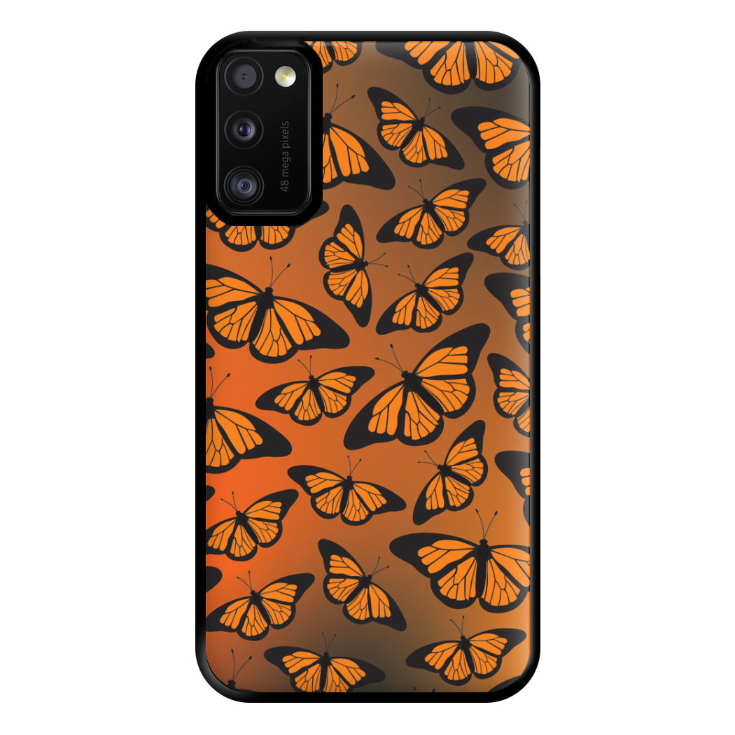 Orange Gradient Butterfly - Butterfly Patterns Phone Case for Galaxy A41