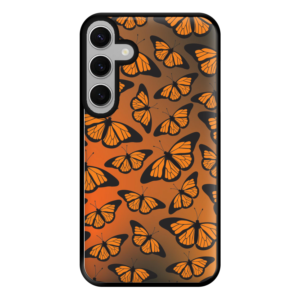 Orange Gradient Butterfly - Butterfly Patterns Phone Case for Galaxy S24FE