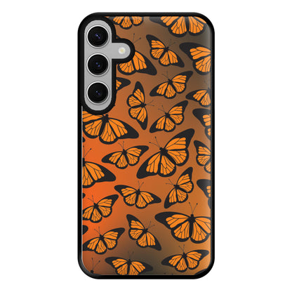 Orange Gradient Butterfly - Butterfly Patterns Phone Case for Galaxy S24FE