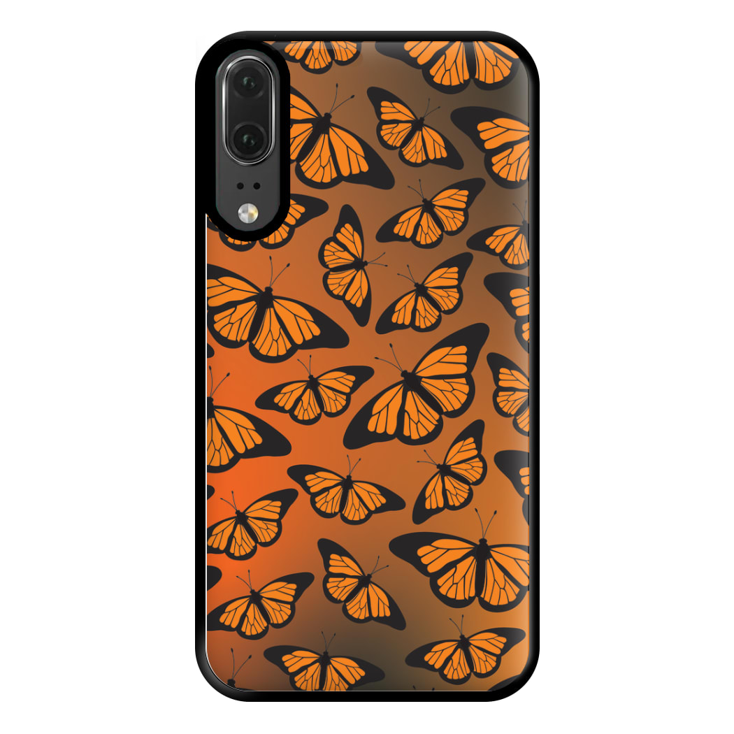 Orange Gradient Butterfly - Butterfly Patterns Phone Case for Huawei P20