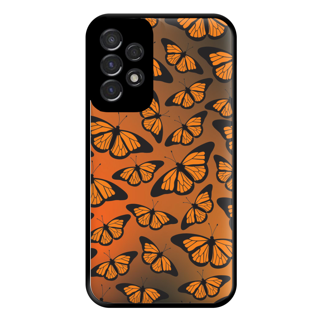 Orange Gradient Butterfly - Butterfly Patterns Phone Case for Galaxy A53