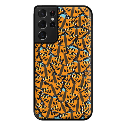 Orange Butterfly - Butterfly Patterns Phone Case for Galaxy S21 Ultra