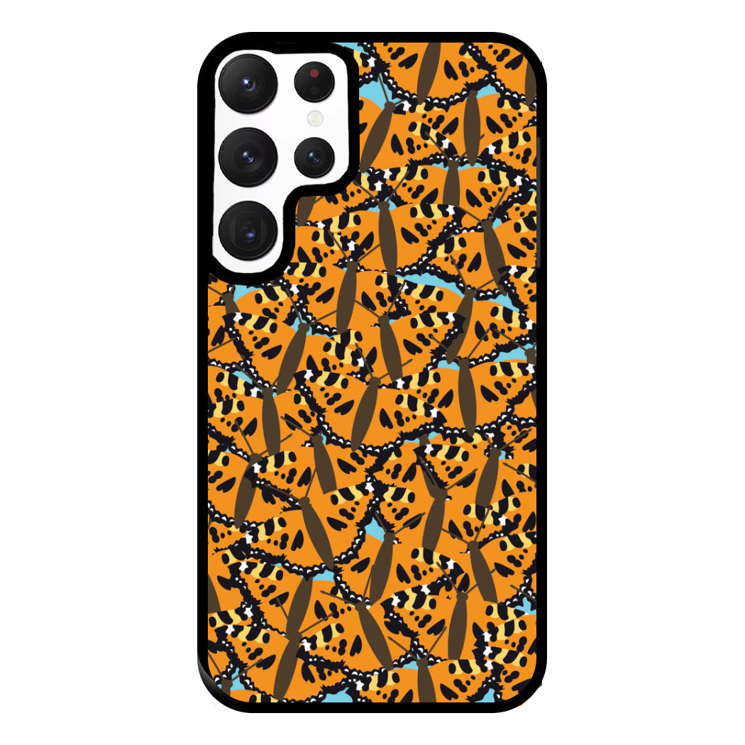 Orange Butterfly - Butterfly Patterns Phone Case for Galaxy S22 Ultra