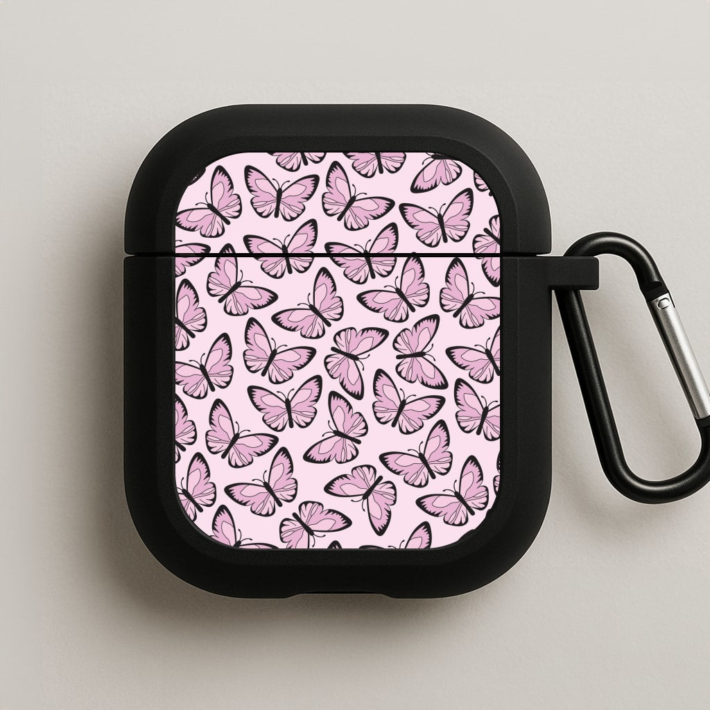 Pink And Black Butterfly - Butterfly Patterns AirPods Case