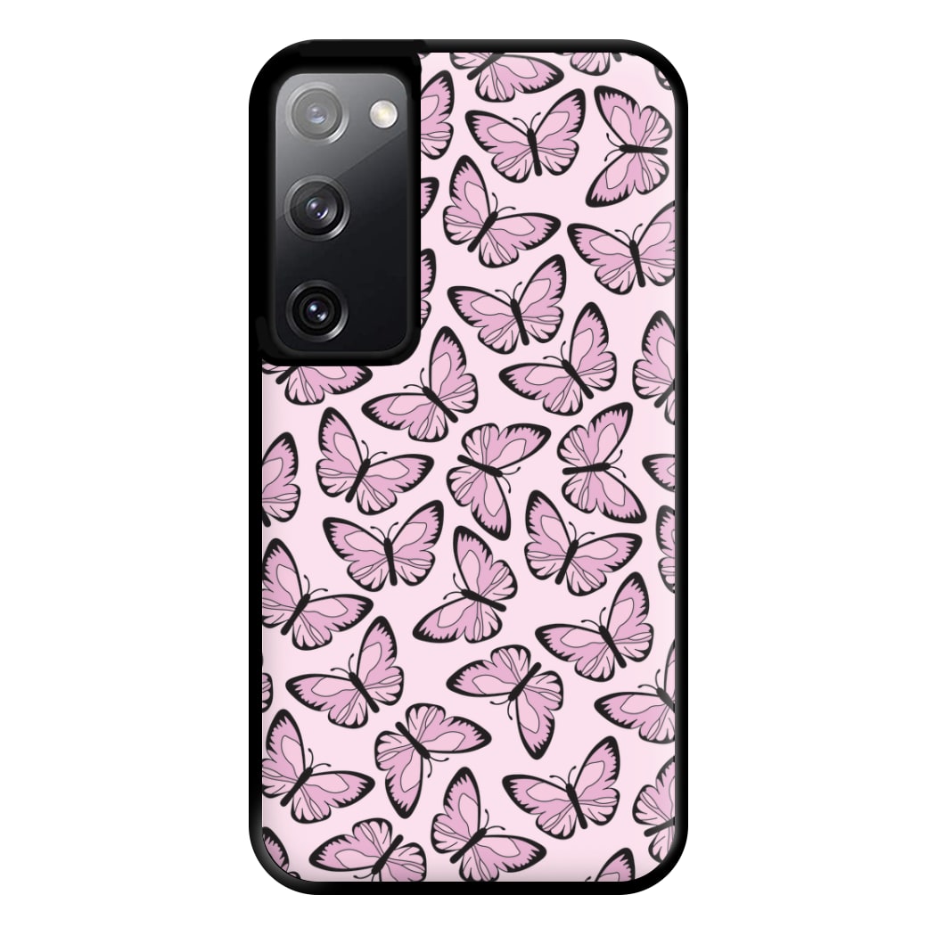 Pink And Black Butterfly - Butterfly Patterns Phone Case for Galaxy S20