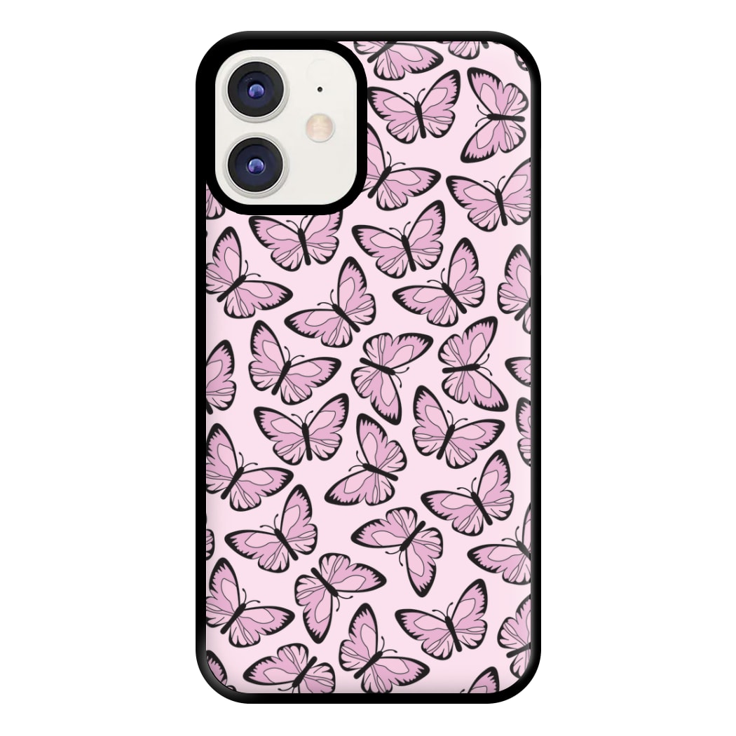 Pink And Black Butterfly - Butterfly Patterns Phone Case for iPhone 11