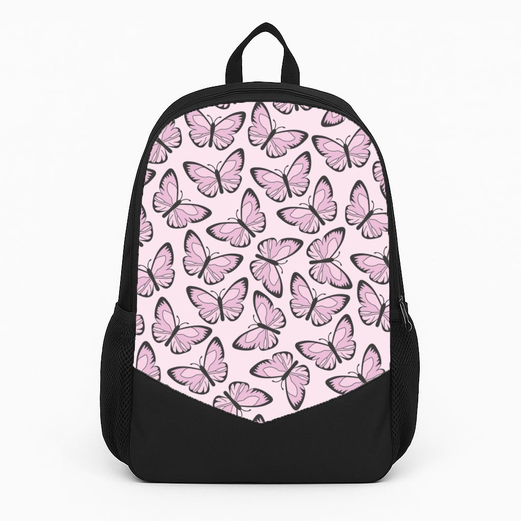 Pink And Black Butterfly - Butterfly Patterns Backpack