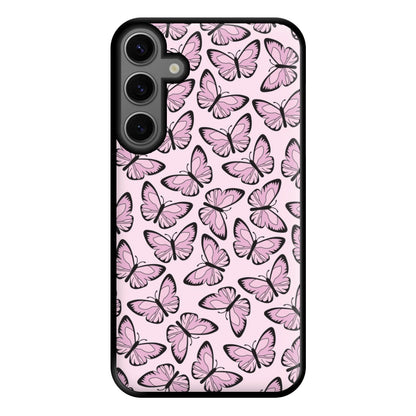 Pink And Black Butterfly - Butterfly Patterns Phone Case for Galaxy S23FE