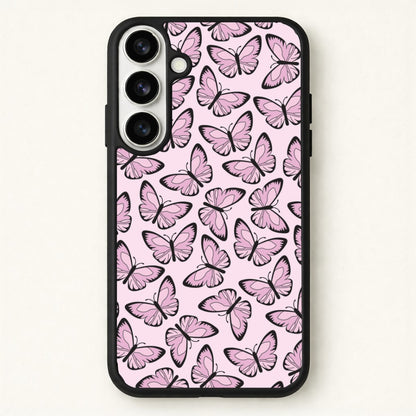 Pink And Black Butterfly - Butterfly Patterns Phone Case for Galaxy S26