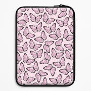 Pink And Black Butterfly - Butterfly Patterns Laptop Sleeve 1