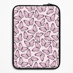 Pink And Black Butterfly - Butterfly Patterns Universal Laptop Sleeve