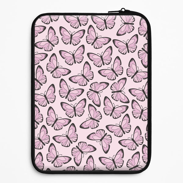Pink And Black Butterfly - Butterfly Patterns Universal Laptop Sleeve